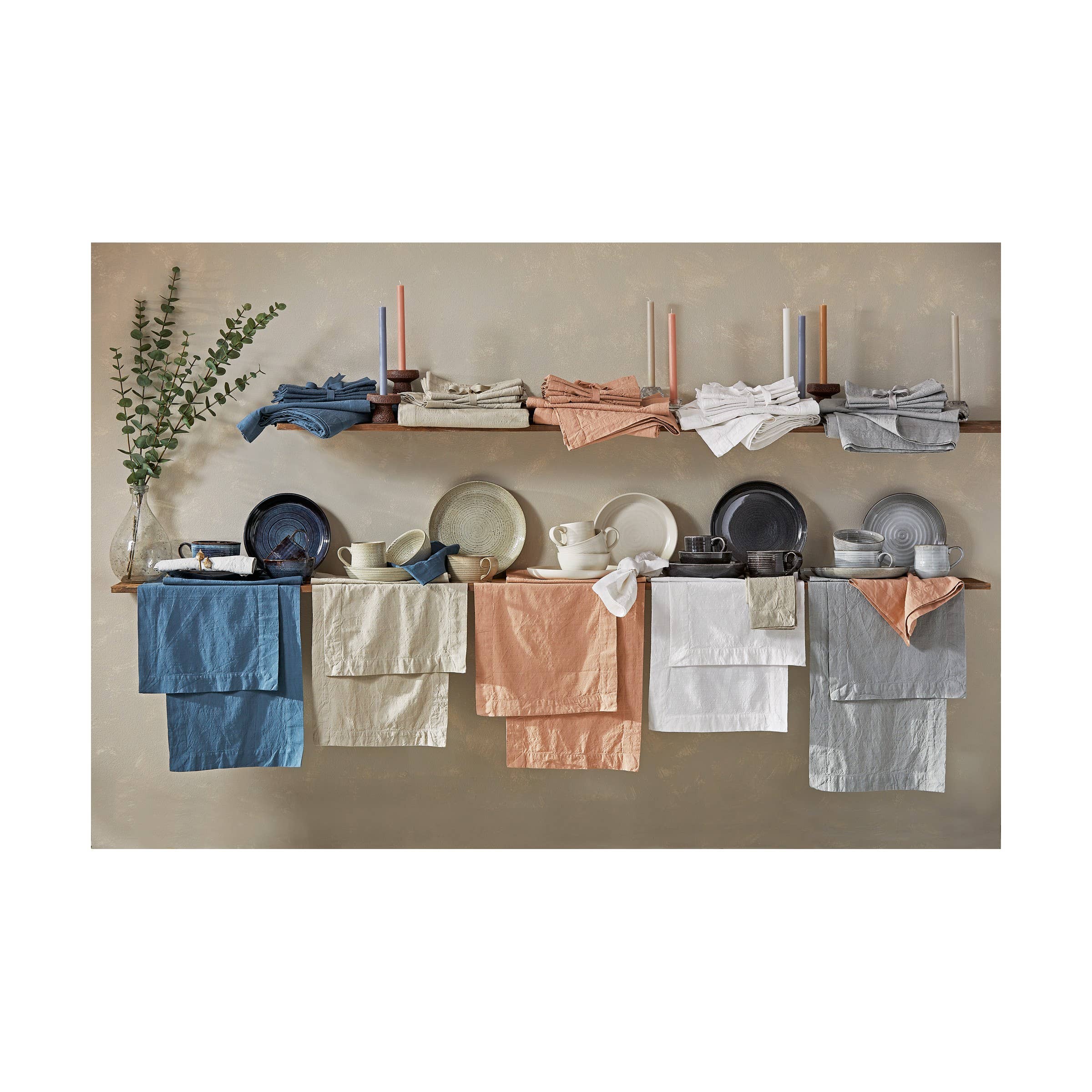 Blush pink cotton napkin with woven slub texture, 20-inch square