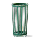 Clear acrylic tumbler with vertical green stripes, 22 oz capacity