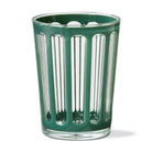 Clear acrylic tumbler with vertical green stripes, 12 oz capacity