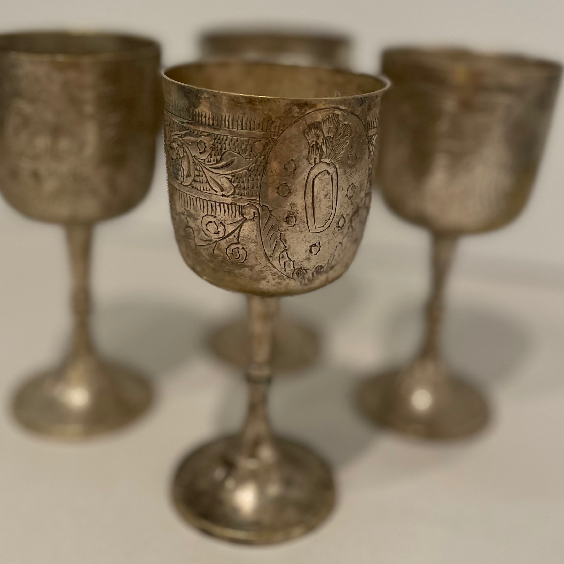 Vintage Silver Plated Aperitif Glass